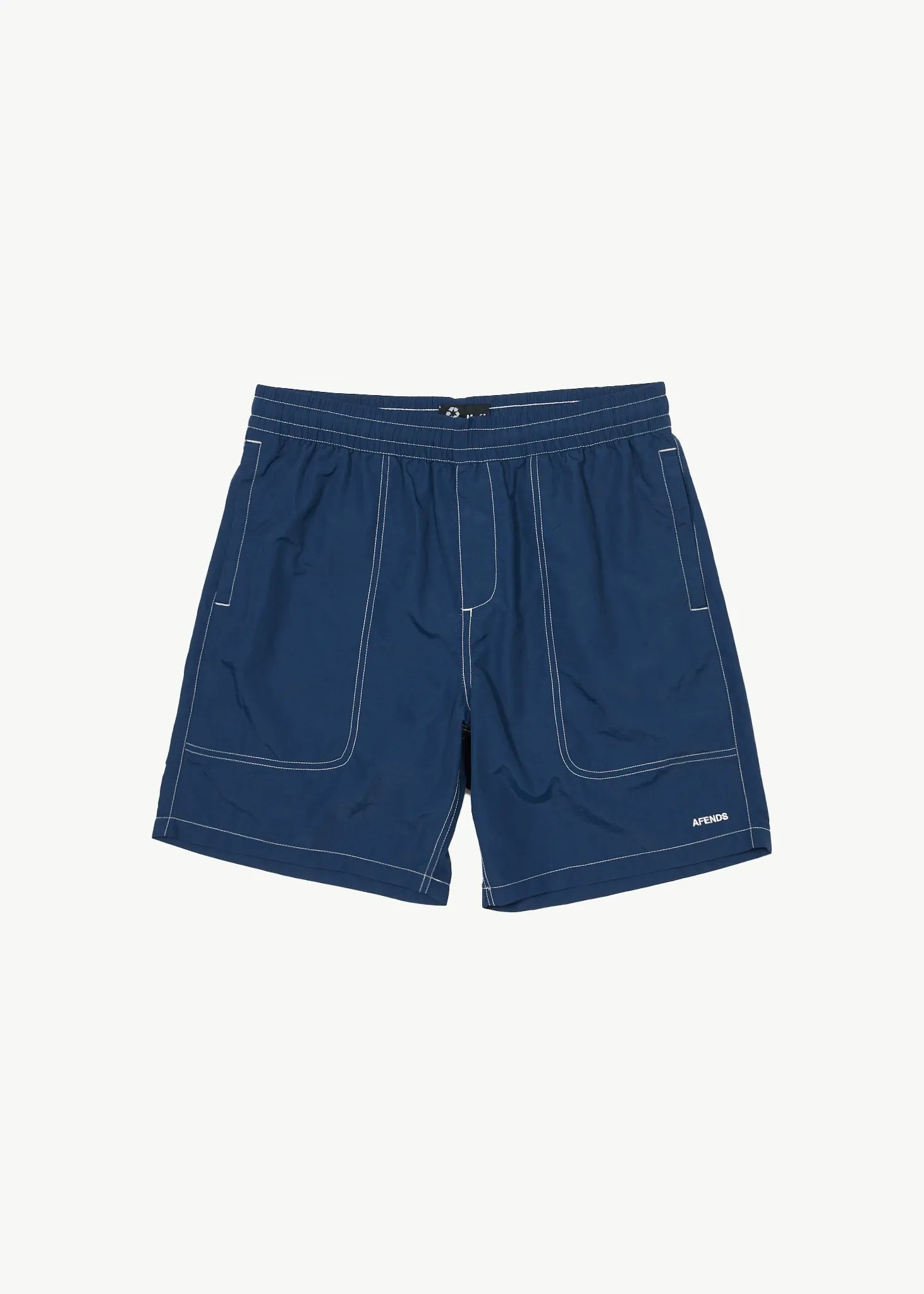 AFENDS Mens Baywatch - Swim Shorts 18" - Navy