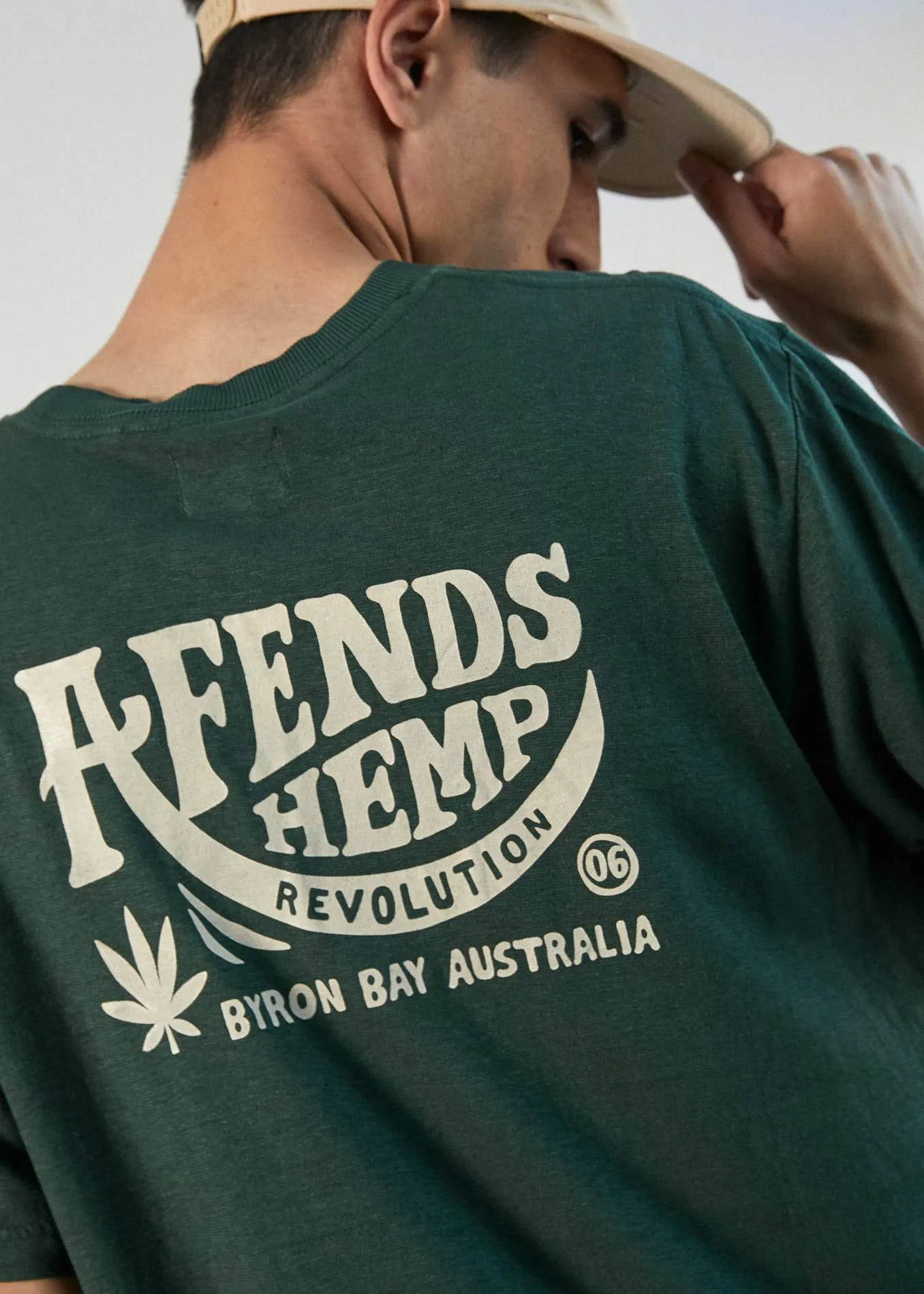 Afends Mens Bugle - Hemp Retro Fit Tee - Forest