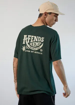 Afends Mens Bugle - Hemp Retro Fit Tee - Forest