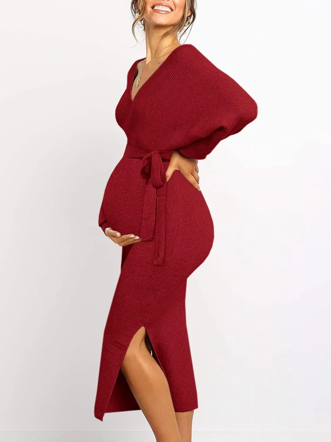 Chang Yun Maternity Nursing Dress Sweater Dress for Women Wedding Guest Dress Baby Shower Maternity Photoshoot Outfits