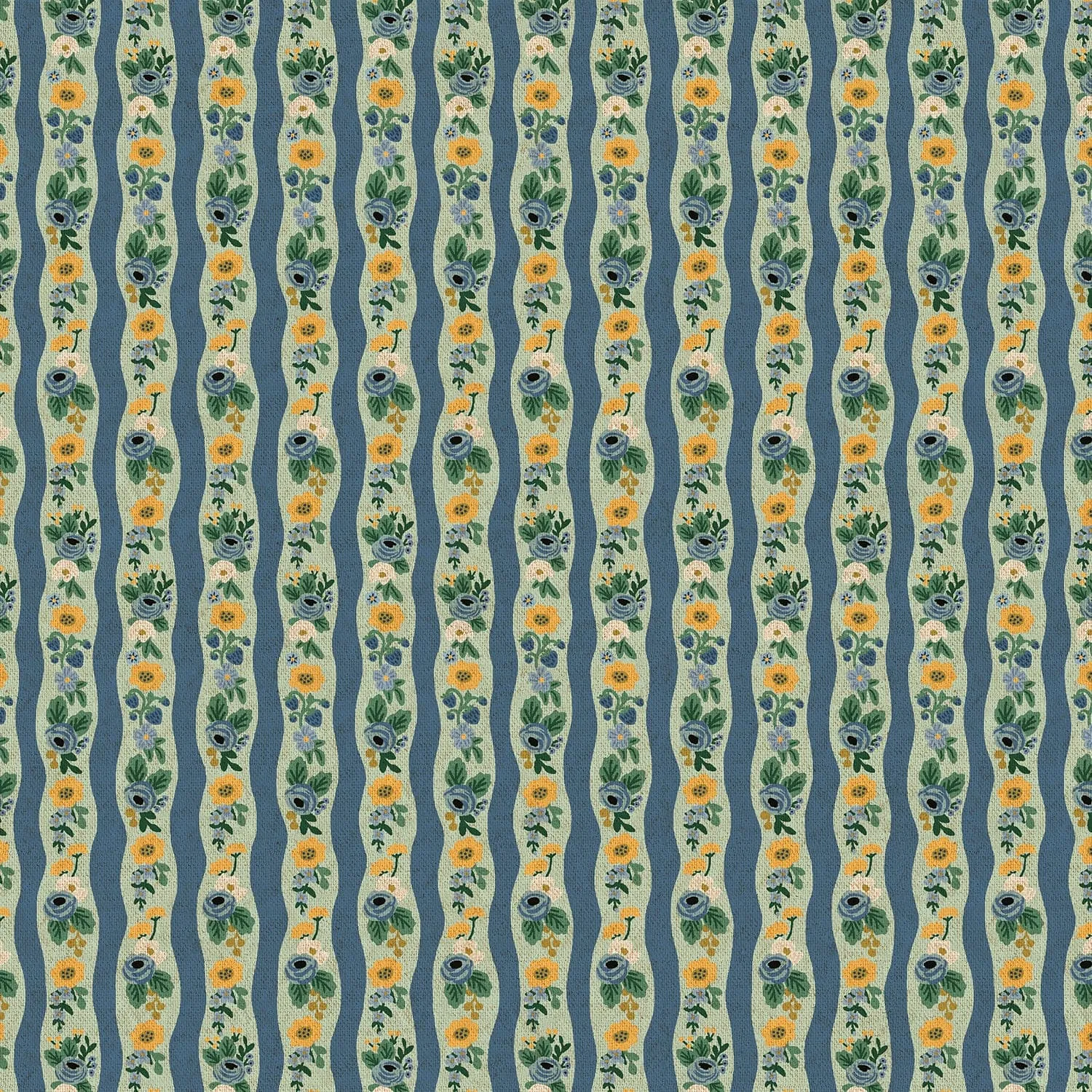 Climbing Roses in Mint - Linen Cotton Canvas Project Cut - 22" x 26"