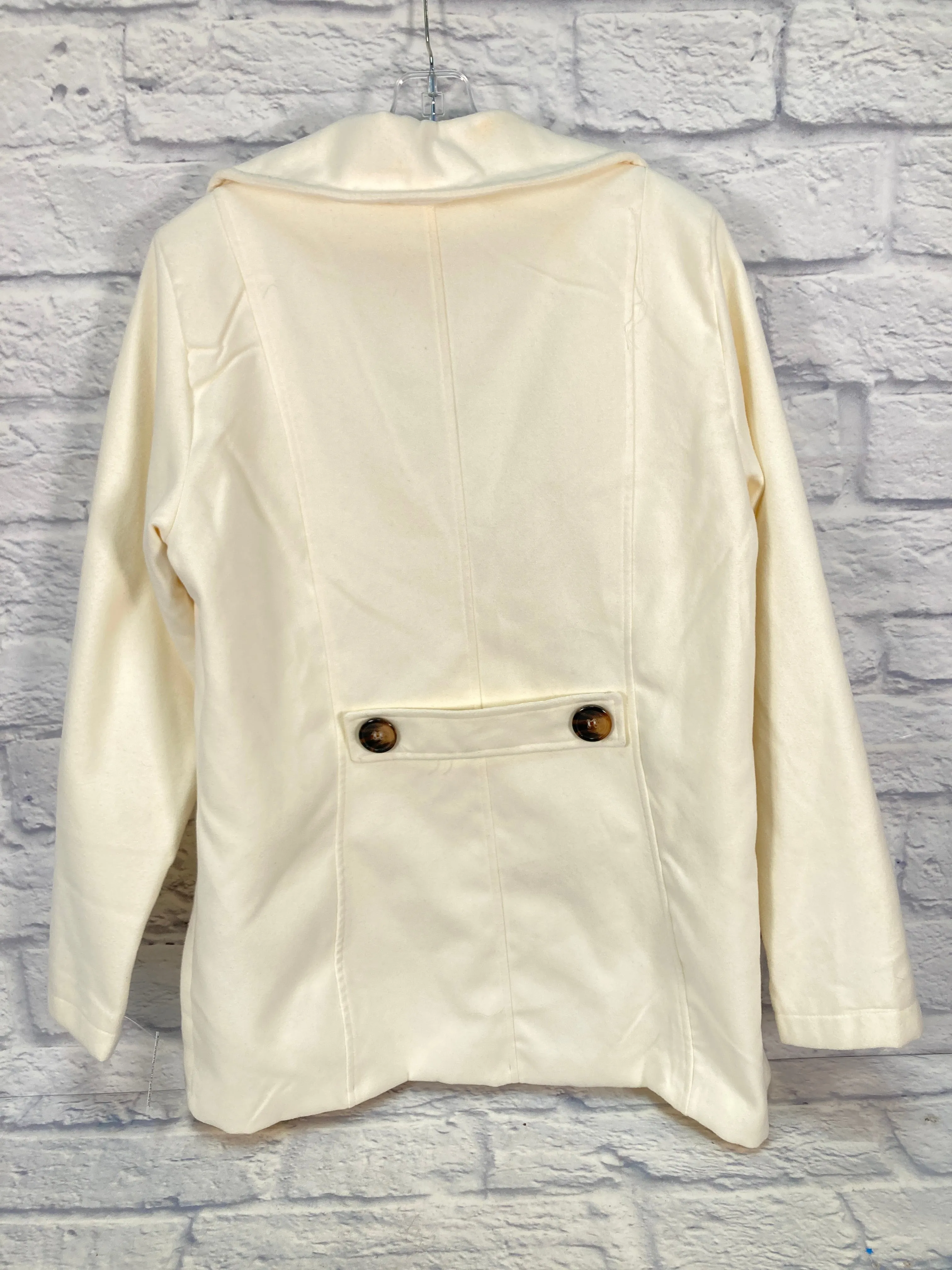 Coat Trench Coat By Clothes Mentor In Cream, Size: Xl