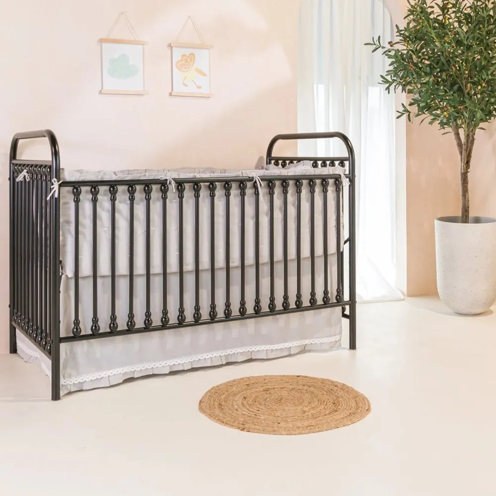 Coco Village Organic Cotton & Linen Crib Skirt - Grey