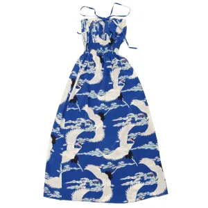 Crane (Long Halter Dress) - Blue