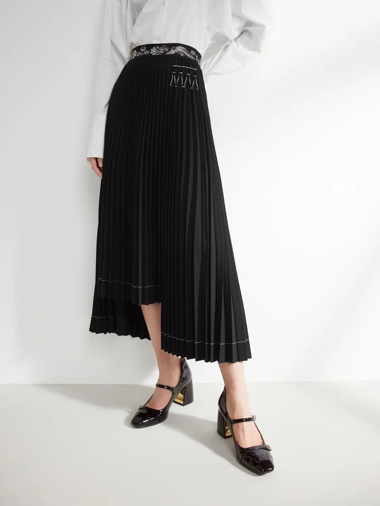 EP YAYING Chinese-style Pleated Skirt