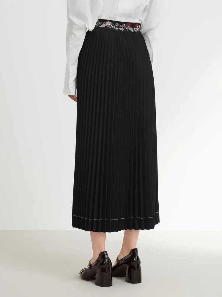 EP YAYING Chinese-style Pleated Skirt