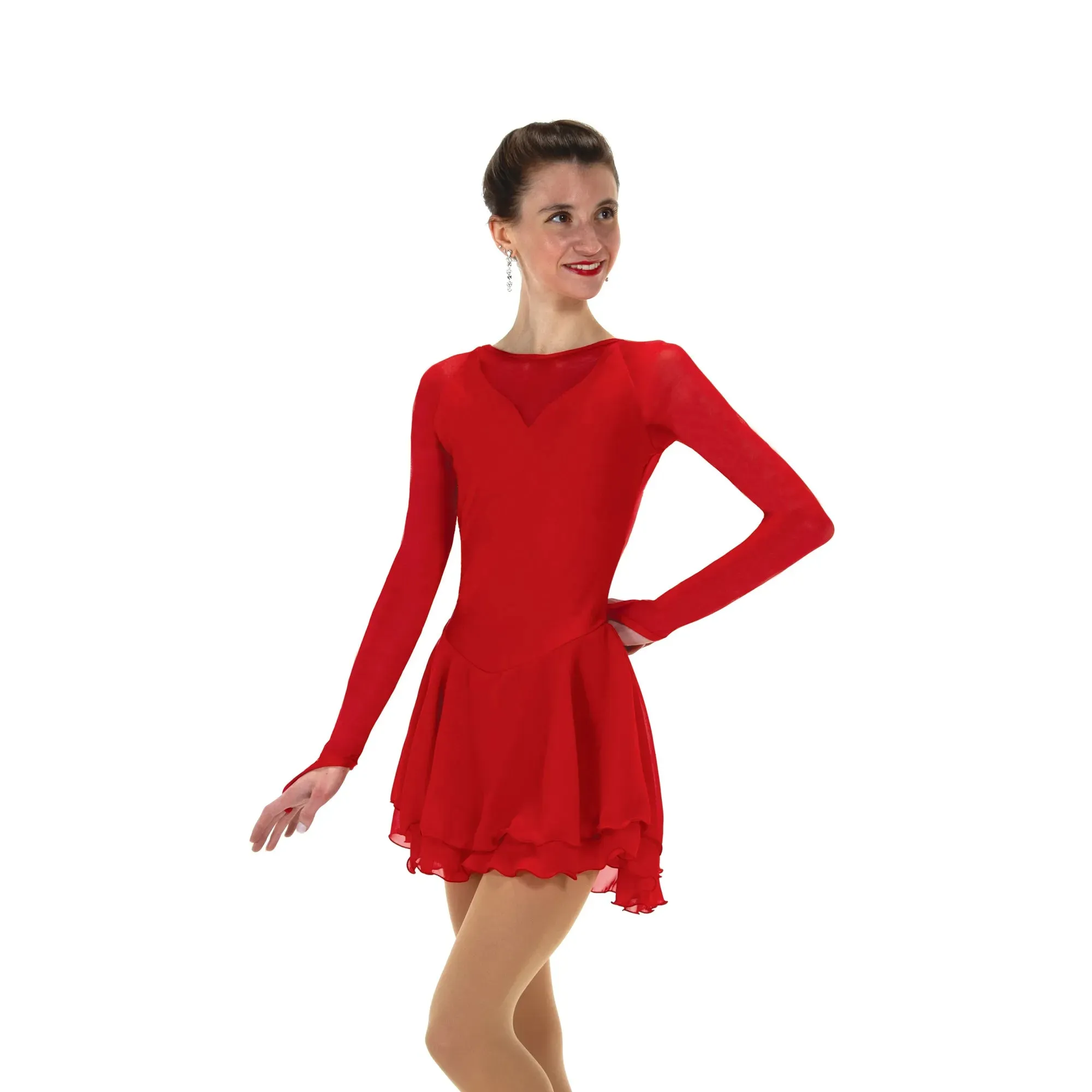 F24010P Competition Figure Skating Low Scoop Back Dress PLAIN