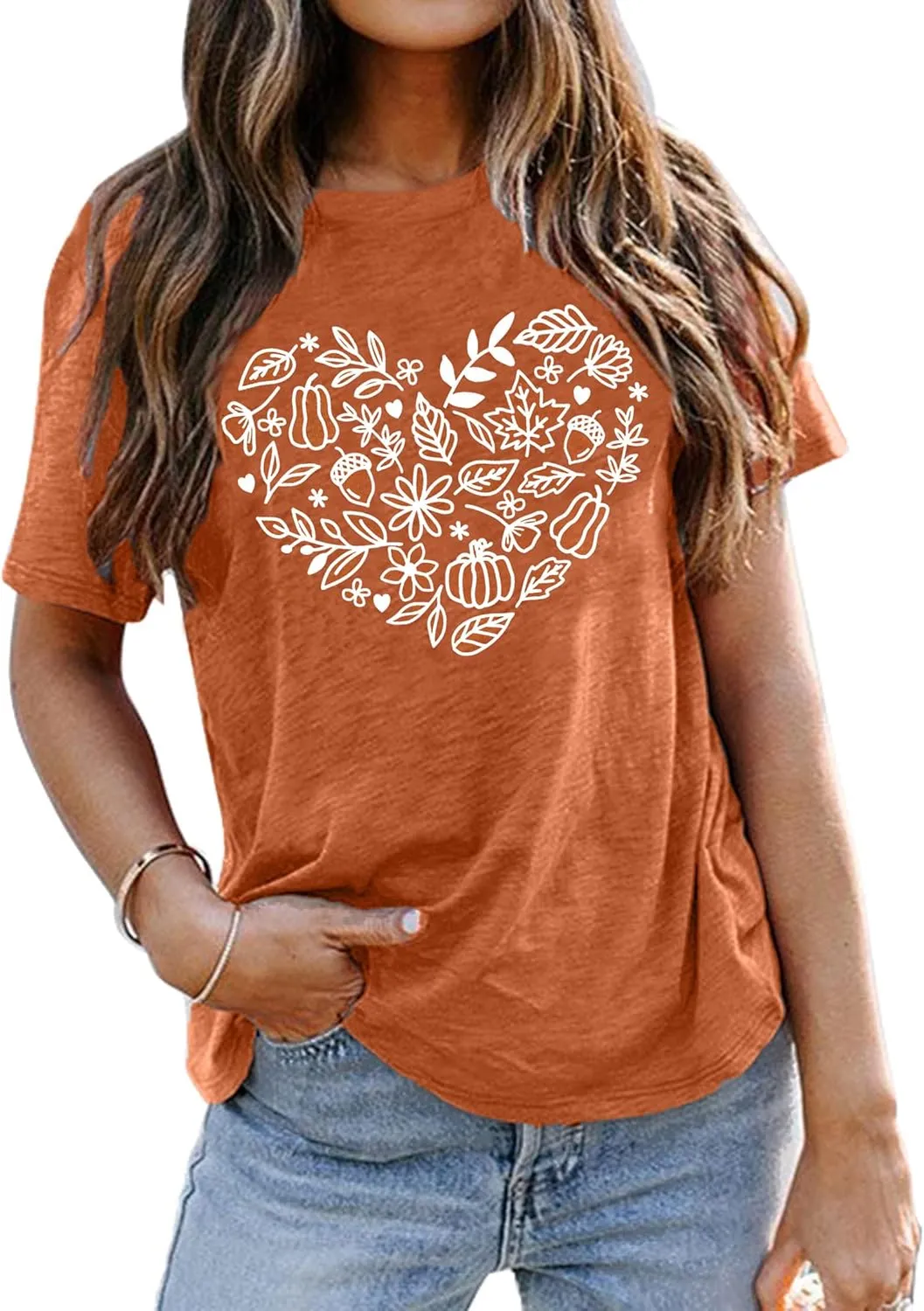 Fall Pumpkin Shirt Top Women Funny Halloween Plaid Leopard Shirt Autumn Thanksgiving Casual Graphic Tees