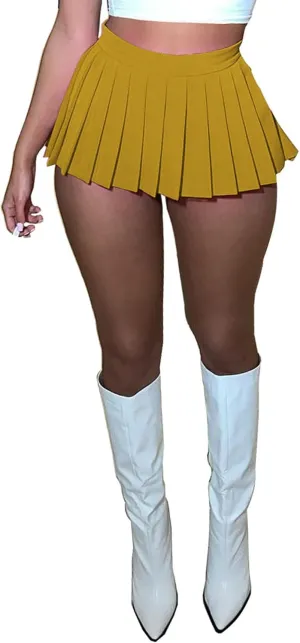 FEOYA Pleated Mini Skirts for Women High Waist Y2K Skirt Short Tennis Skirt A Line Skater Skirts