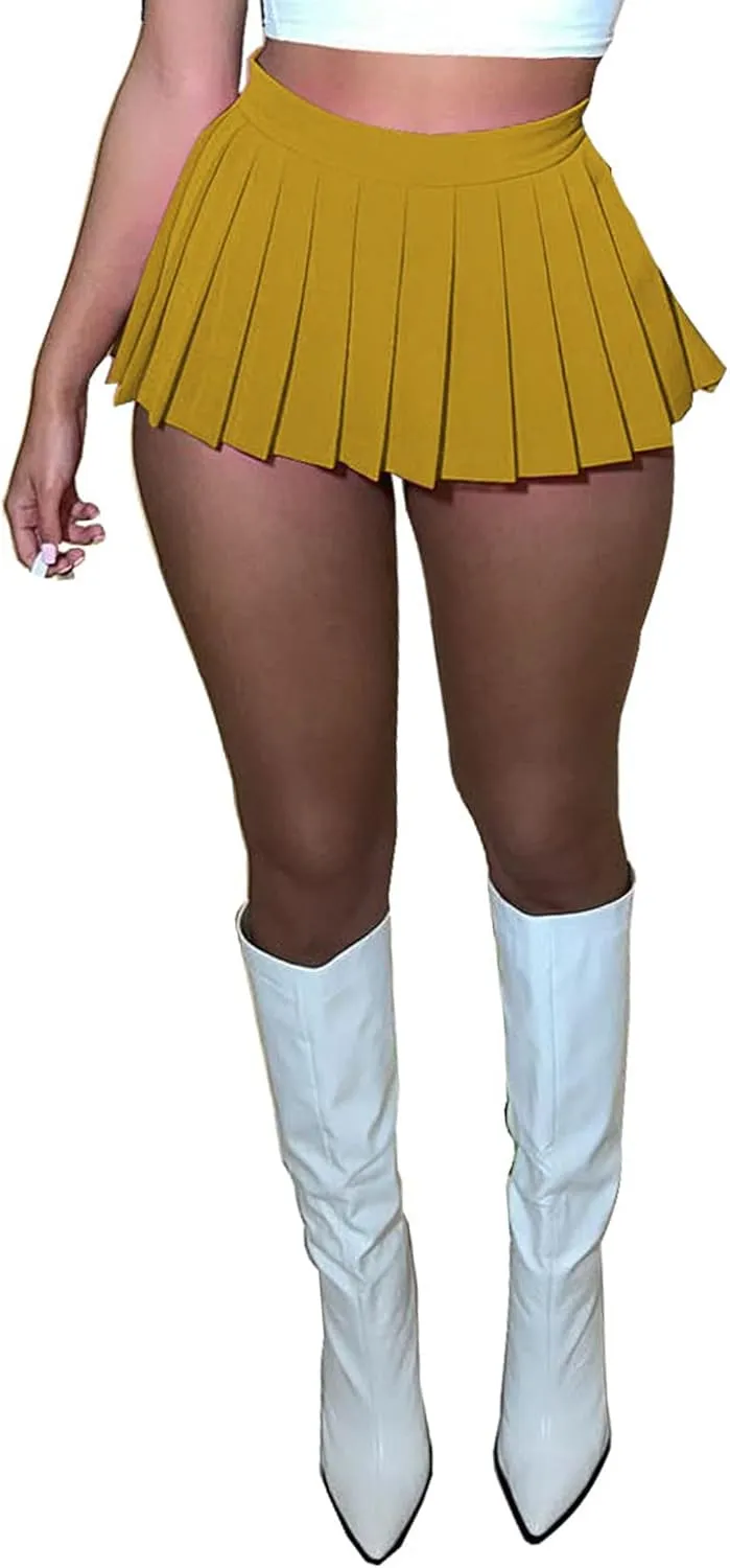 FEOYA Pleated Mini Skirts for Women High Waist Y2K Skirt Short Tennis Skirt A Line Skater Skirts