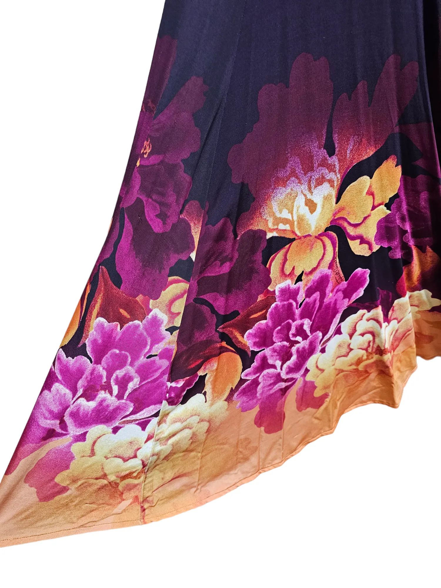 Just Cavalli Silk Floral Print Halter Style Dress Plunging V-Neckline Medium