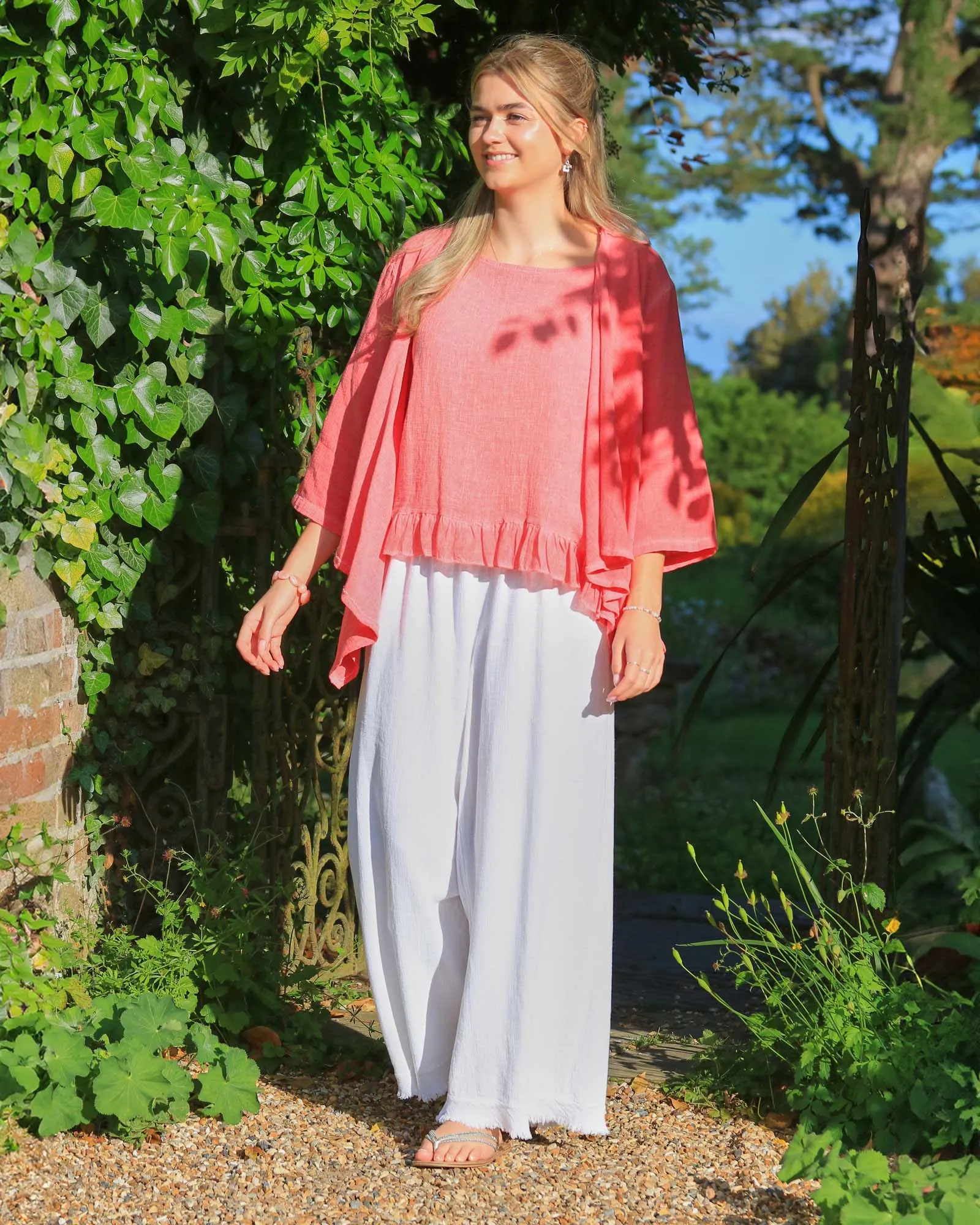 Linen and Cotton Blend Trousers