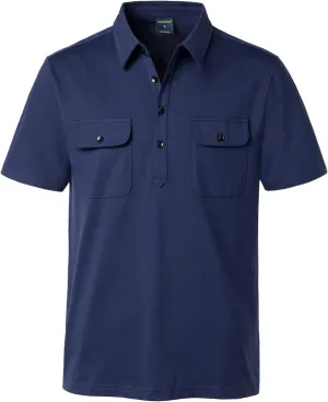 Mens Short Sleeve Polo Shirt Cotton Golf T-Shirt Work Shirts with 2 Pockets
