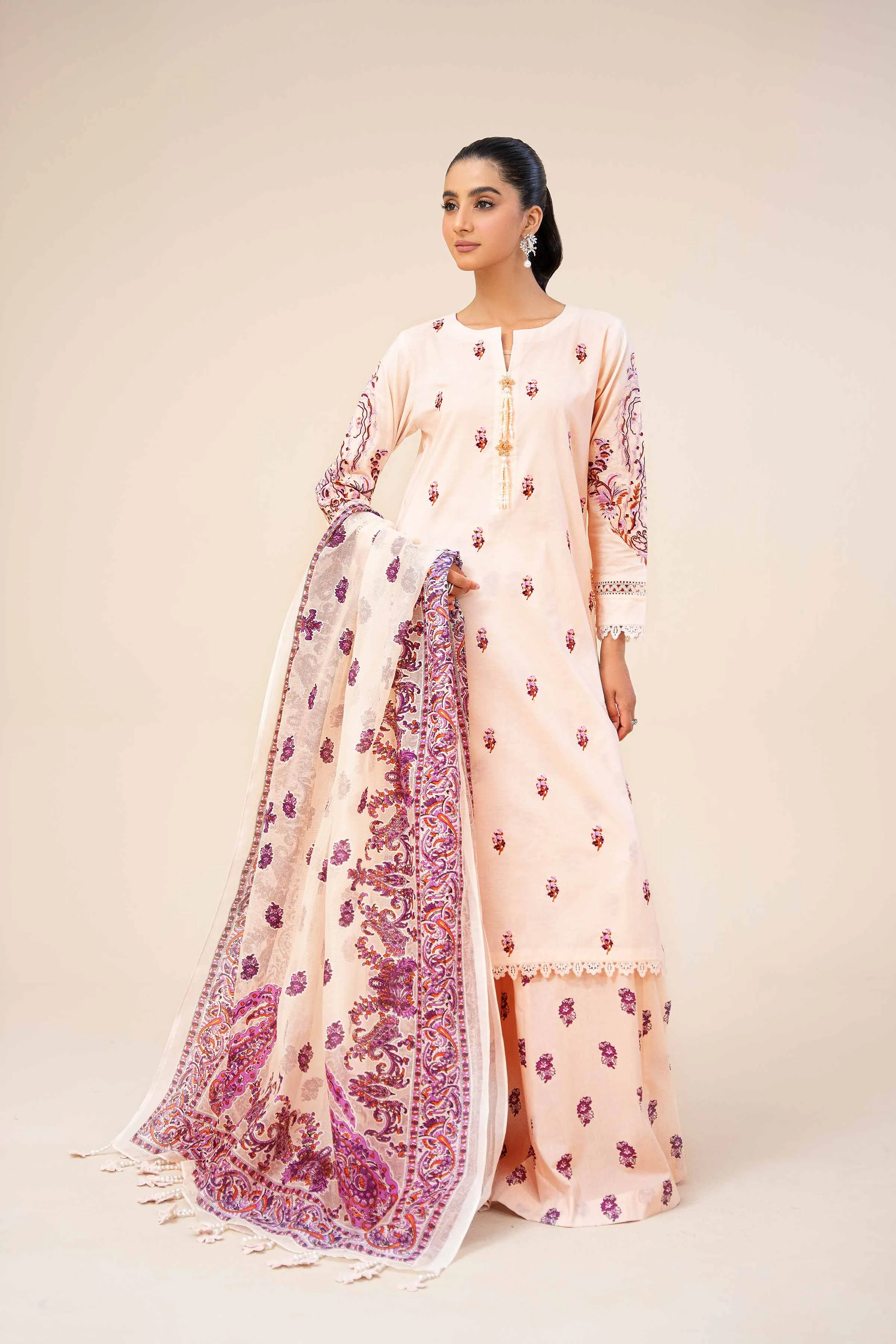 Nishat Linen Spring/Summer Lawn – 3 Piece - Printed Embroidered Suit - 42401647