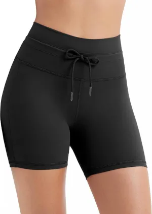 ODODOS Women's Drawstring Tie Daily Shorts 5" Inseam High Waist Workout Yoga Biker Shorts