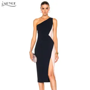 One Shoulder Sleeveless Side Split Dress