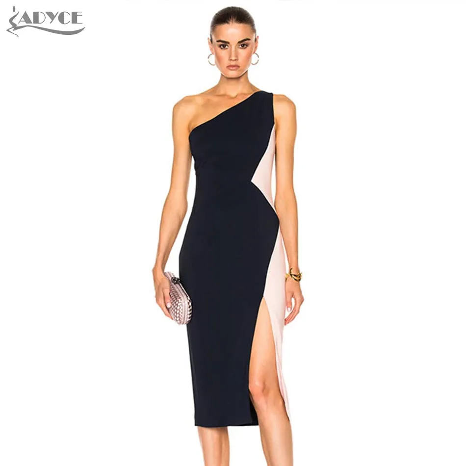One Shoulder Sleeveless Side Split Dress