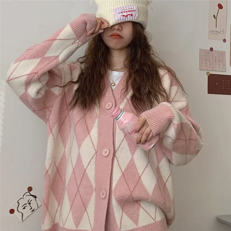 Oversized Knitted Winter Fashion Long Sleeve Cardigan Sweaters