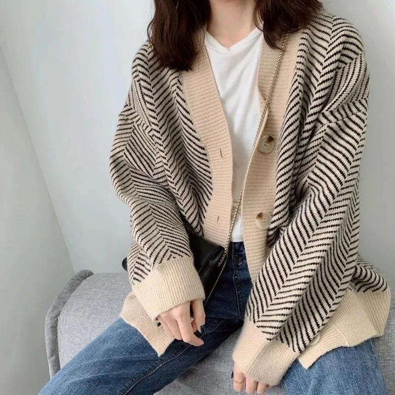 Oversized Knitted Winter Fashion Long Sleeve Cardigan Sweaters