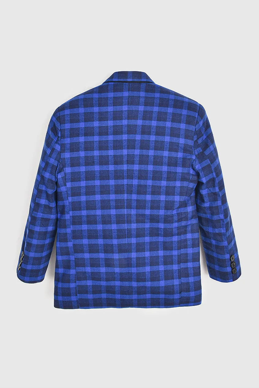 Royal Blue Checkered Coat