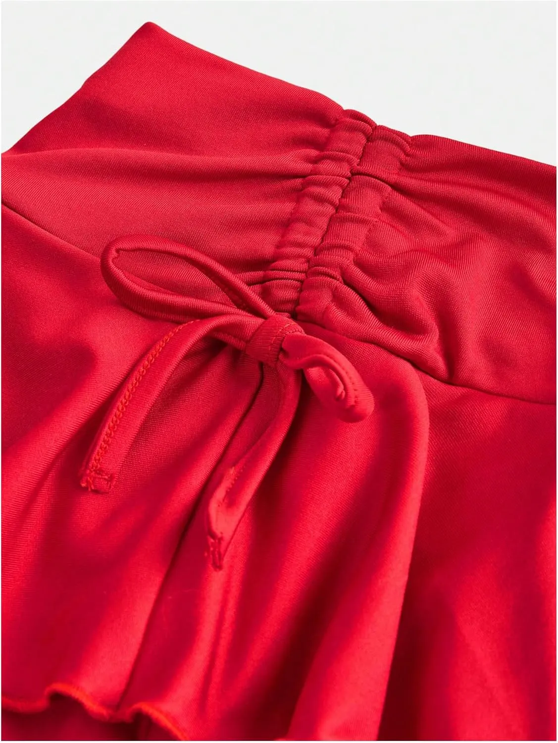 SOLY HUX Girl's Summer Mini Skirts High Waisted Ruffle Layered Skirts Swing Flowy Skater Tennis Skirt