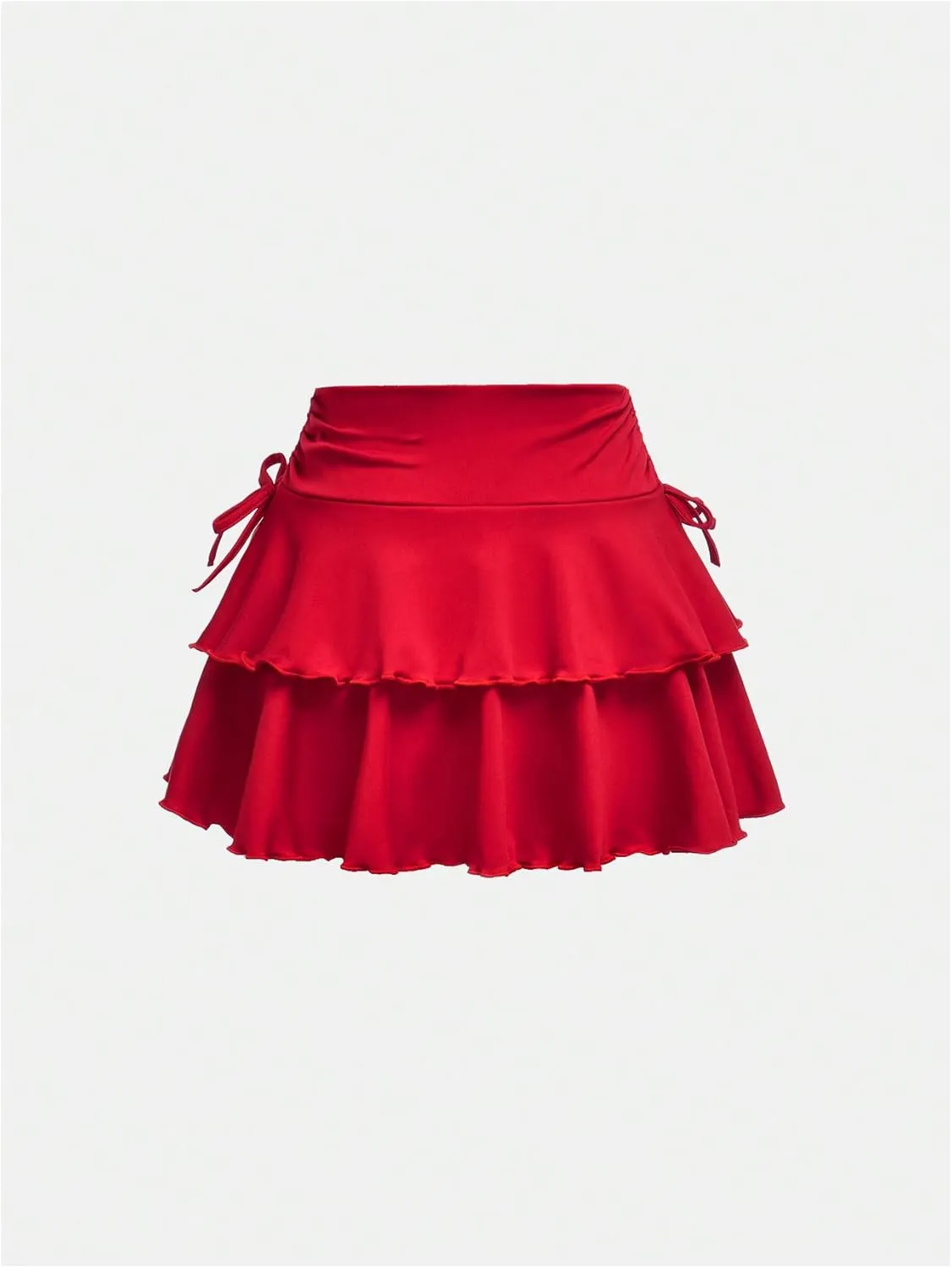 SOLY HUX Girl's Summer Mini Skirts High Waisted Ruffle Layered Skirts Swing Flowy Skater Tennis Skirt