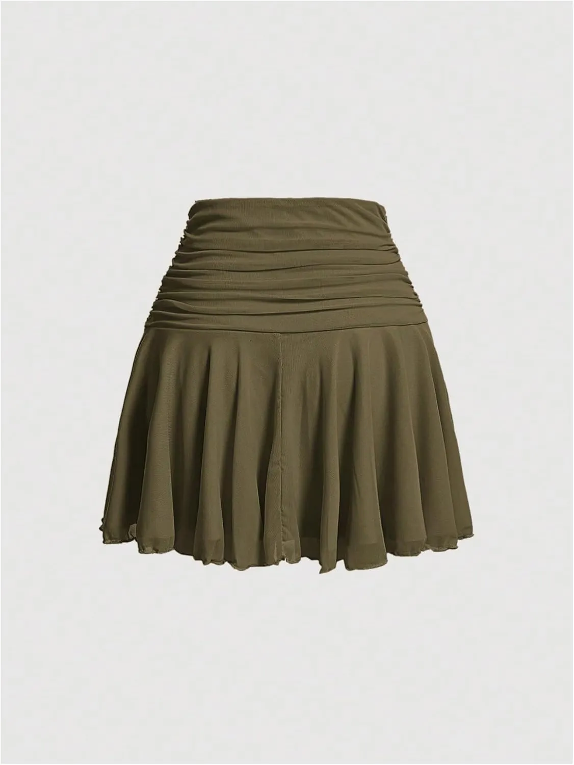 SOLY HUX Women's Summer Skirts High Waisted Ruffle Mini Skirts Flared Flowy Beach Short Skirt