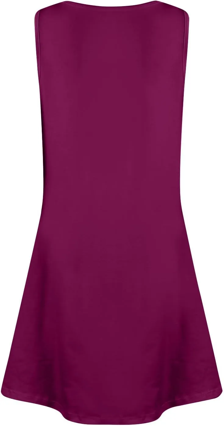Summer Dresses for Women 2025 Casual Scoop Neck Sleeveless Sundresses Boho Tank Dress Beach Dresses with Pockets