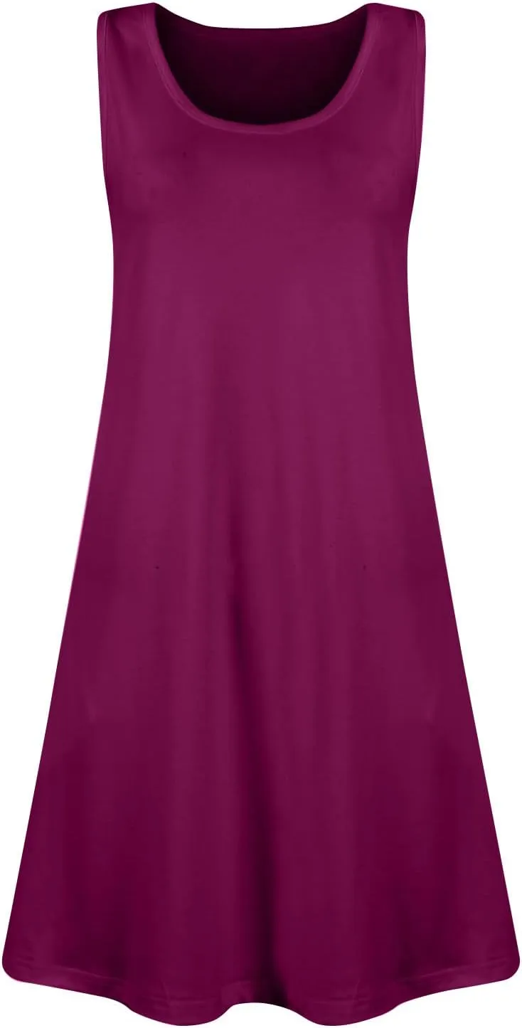 Summer Dresses for Women 2025 Casual Scoop Neck Sleeveless Sundresses Boho Tank Dress Beach Dresses with Pockets