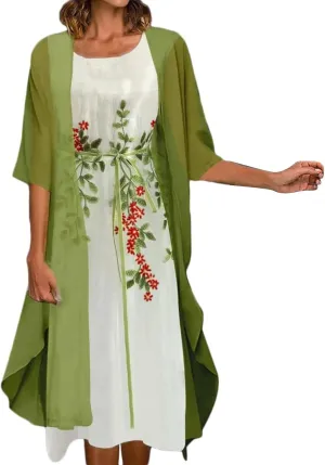 Summer Dresses for Women 2025 Wedding Guest Dresses for Women Chiffon 2 Piece Dress Sets Mother of The Bride Dresses