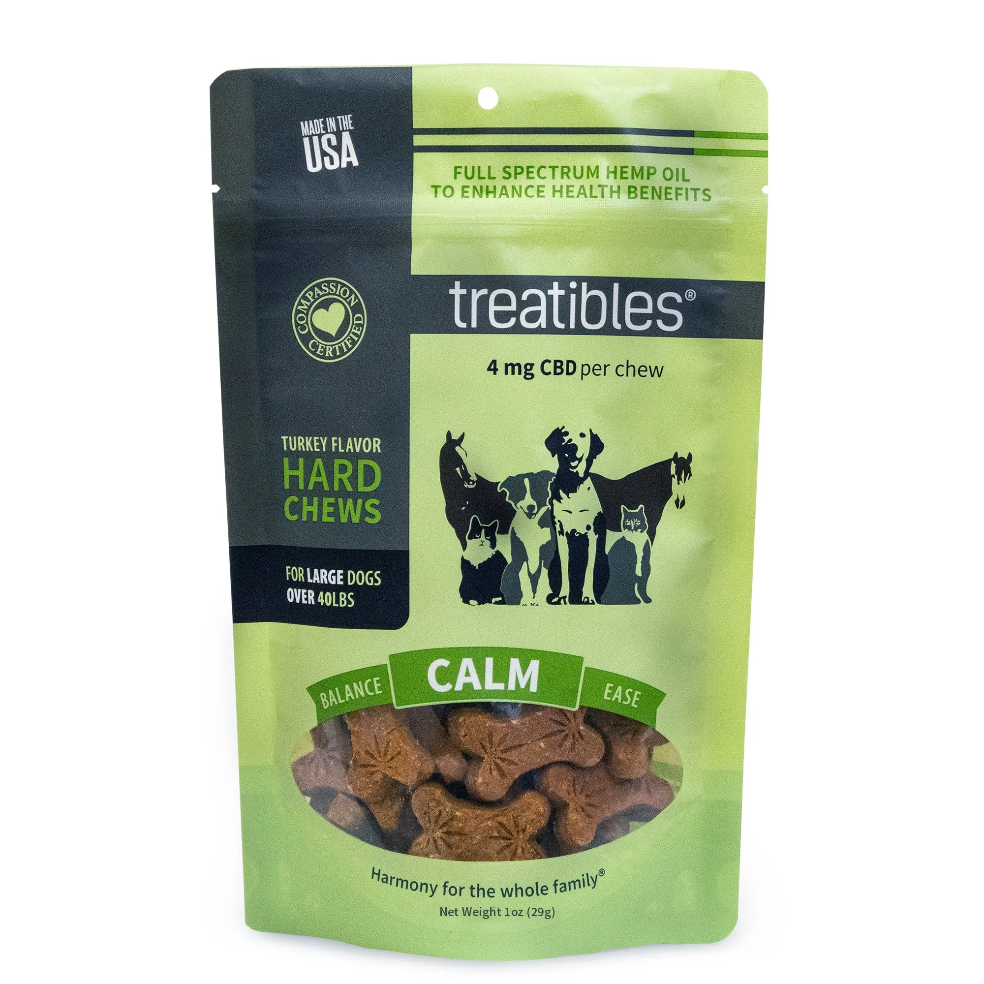 Treatibles® Full Spectrum Hemp 4mg Hard Chews - Large Dogs