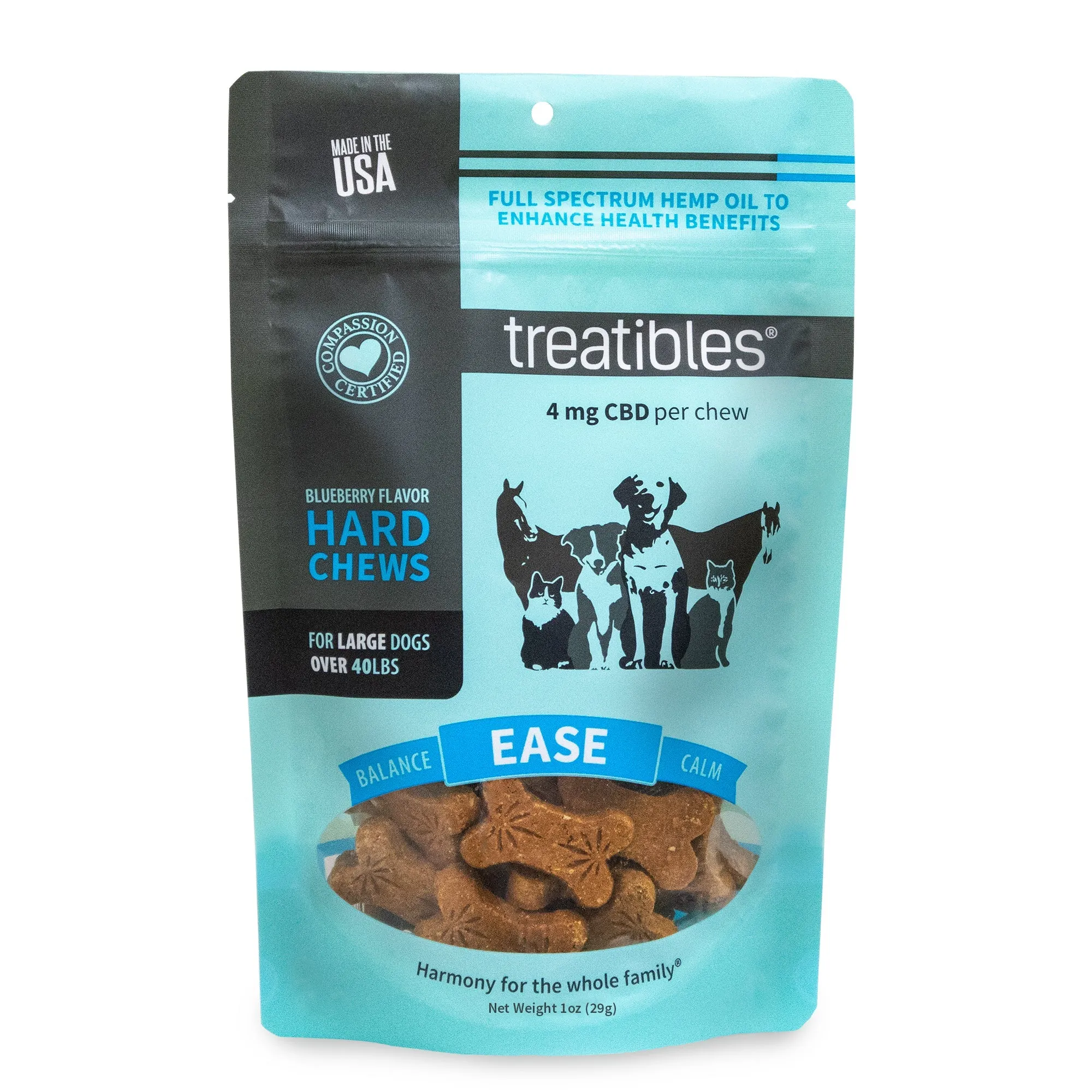 Treatibles® Full Spectrum Hemp 4mg Hard Chews - Large Dogs