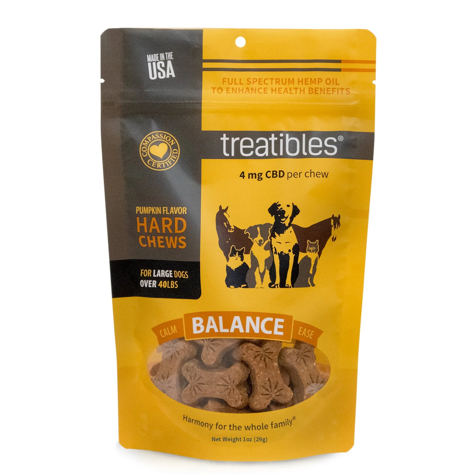 Treatibles® Full Spectrum Hemp 4mg Hard Chews - Large Dogs