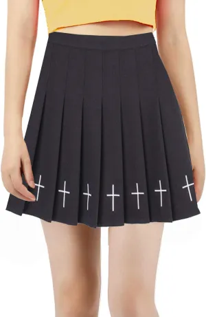Women Girls high Waisted Pleated Skater Tennis School Skirt Uniform Skirts