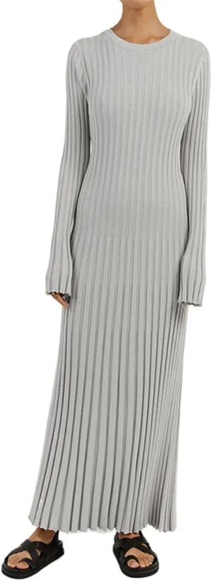Women Sweater Dress Ribbed Long Sleeve Crewneck Knit Slim Fit Bodycon Dress Fall Maxi Long Dress