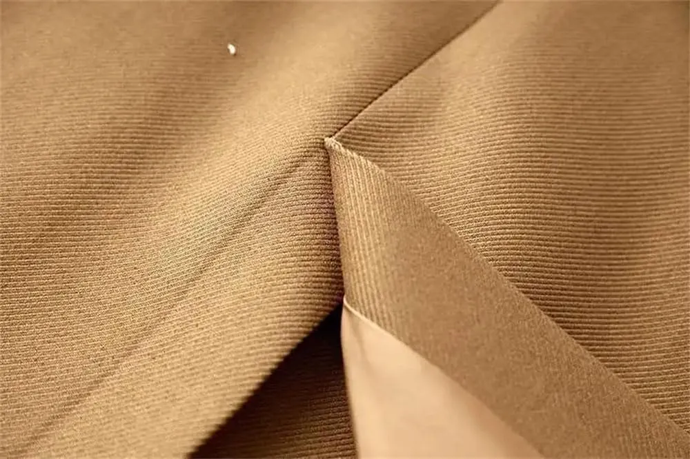 Women Trench Coat Lapel Loose Single Breasted Long Sleeves Fall Trenchcoats Solid Office Long Jacket