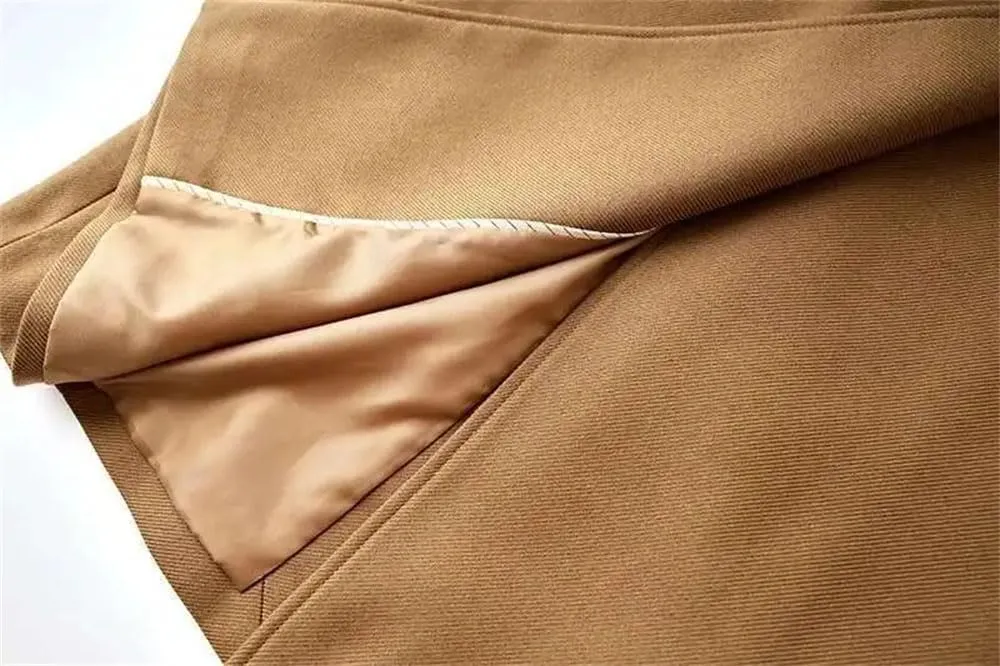 Women Trench Coat Lapel Loose Single Breasted Long Sleeves Fall Trenchcoats Solid Office Long Jacket