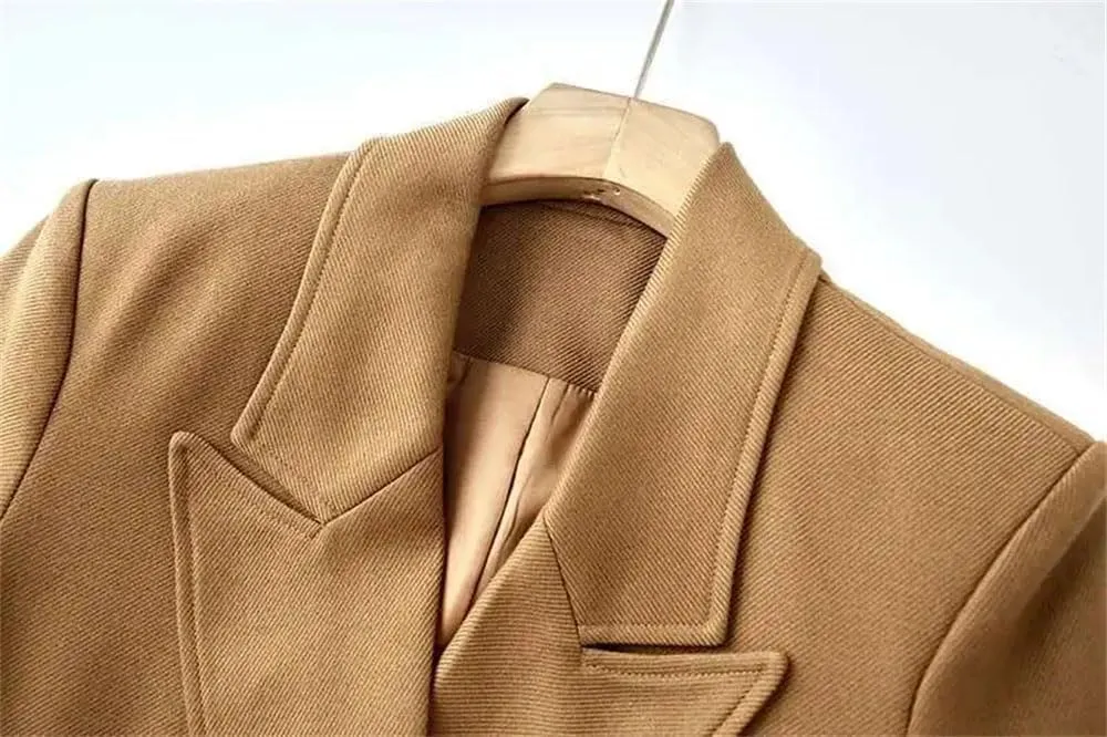 Women Trench Coat Lapel Loose Single Breasted Long Sleeves Fall Trenchcoats Solid Office Long Jacket