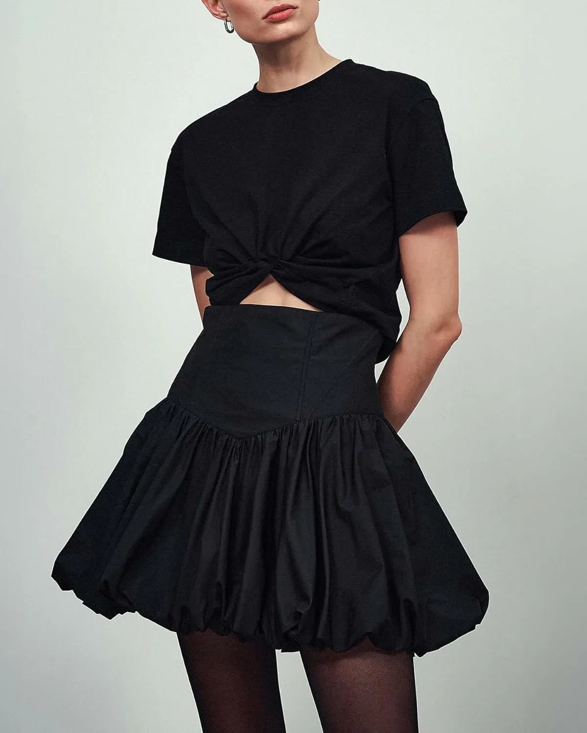 Women Y2K Bubble Skirt High Waist Ruffle Hem A Line Pleated Mini Short Skirt Teen Girls Puffy Short Skirts Streetwear