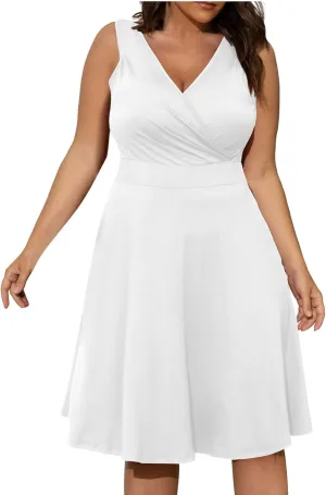Women's 2025 Summer Sleeveless Ruched Waist Flowy A Line High Low Midi Cocktail Party Dress