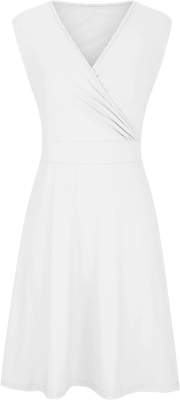 Women's 2025 Summer Sleeveless Ruched Waist Flowy A Line High Low Midi Cocktail Party Dress