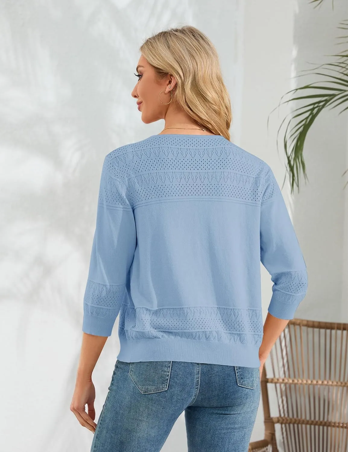 Womens Cropped Cardigan Knit Shrugs for Dresses V Neck Button Down Bolero Cardigans Sweaters